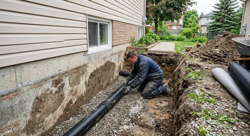 Basement Drainage Installation in Dothan, AL